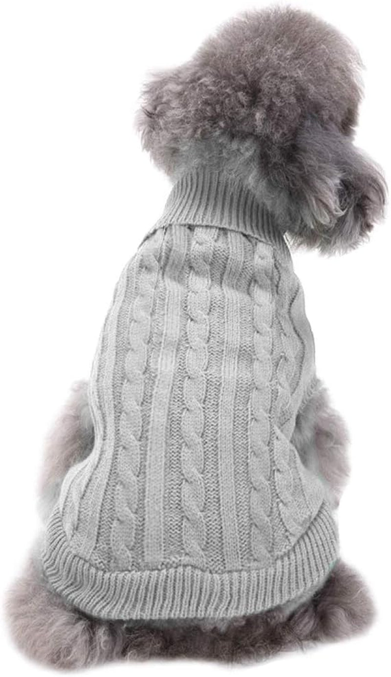 Knitted Small Dog Sweater, Turtleneck Pullover Warm Winter Puppy Clothes | Lightweight & Warm Knitted Winter Sweatshirt, Cold Weather Coat for Dog Girl & Boy, Cute Puppy Costume, Machine Washable