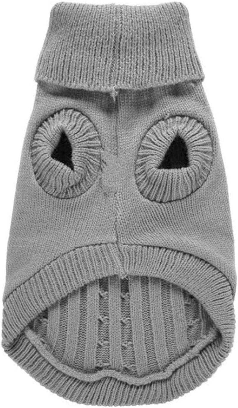 Knitted Small Dog Sweater, Turtleneck Pullover Warm Winter Puppy Clothes | Lightweight & Warm Knitted Winter Sweatshirt, Cold Weather Coat for Dog Girl & Boy, Cute Puppy Costume, Machine Washable