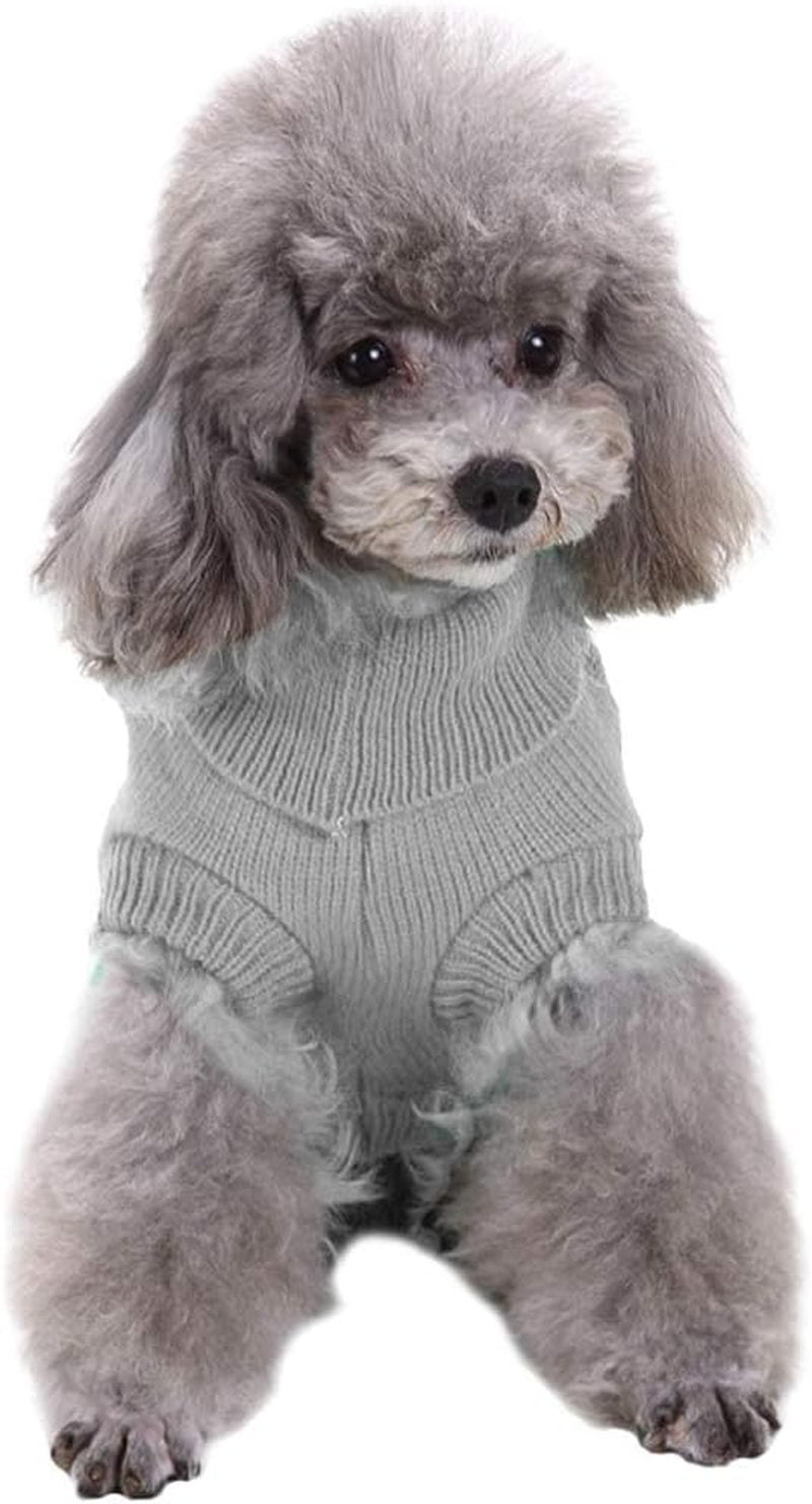Knitted Small Dog Sweater, Turtleneck Pullover Warm Winter Puppy Clothes | Lightweight & Warm Knitted Winter Sweatshirt, Cold Weather Coat for Dog Girl & Boy, Cute Puppy Costume, Machine Washable