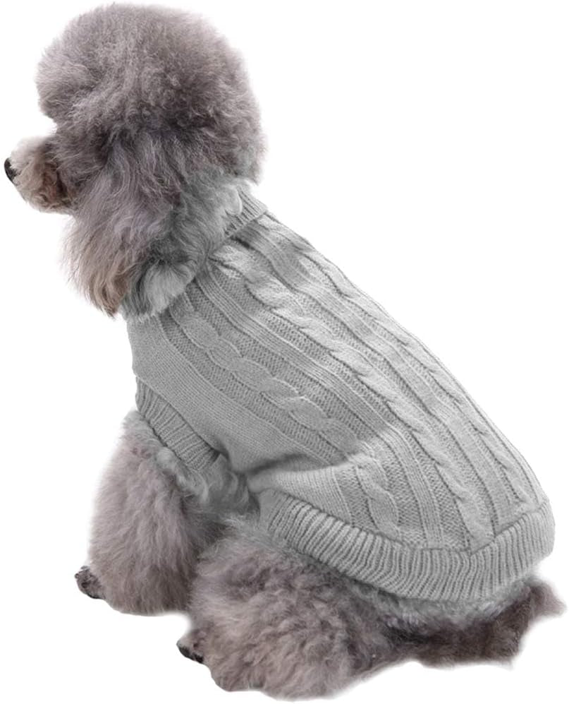 Knitted Small Dog Sweater, Turtleneck Pullover Warm Winter Puppy Clothes | Lightweight & Warm Knitted Winter Sweatshirt, Cold Weather Coat for Dog Girl & Boy, Cute Puppy Costume, Machine Washable