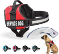 Service Dog Vest Harness, XL 30-39, Red | Durable & Adjustable Vest for Dog, Reflective Straps, Removable Patches, 50 ADA Cards, Handle & D-Ring, Travel and Daily Use