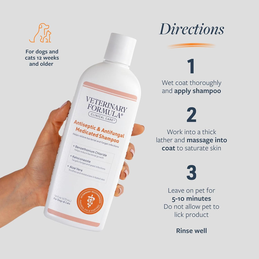 Clinical Care Antiseptic & Antifungal Shampoo, 16 Oz | Medicated Formula Helps Alleviate Scaly, Greasy and Red Skin; Free from Parabens, Dyes and Soap